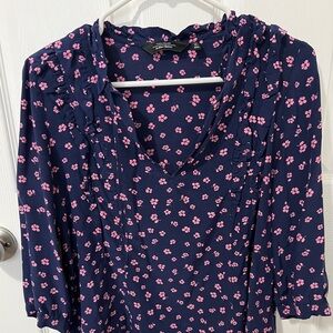 & Other Stories Cotton 3/4 Sleeve Floral Blouse